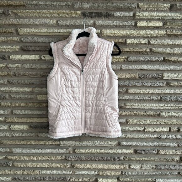 Original Nicole Miller Light Pink Quilted Faux Fur Lined Vest Size Small - Picture 9 of 9